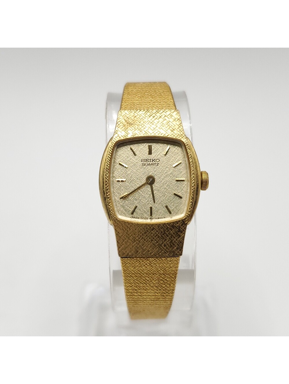 VTG Seiko Quartz Watch 2C20-5389 Women Gold Tone Barrel Analog New Battery - Picture 1 of 14